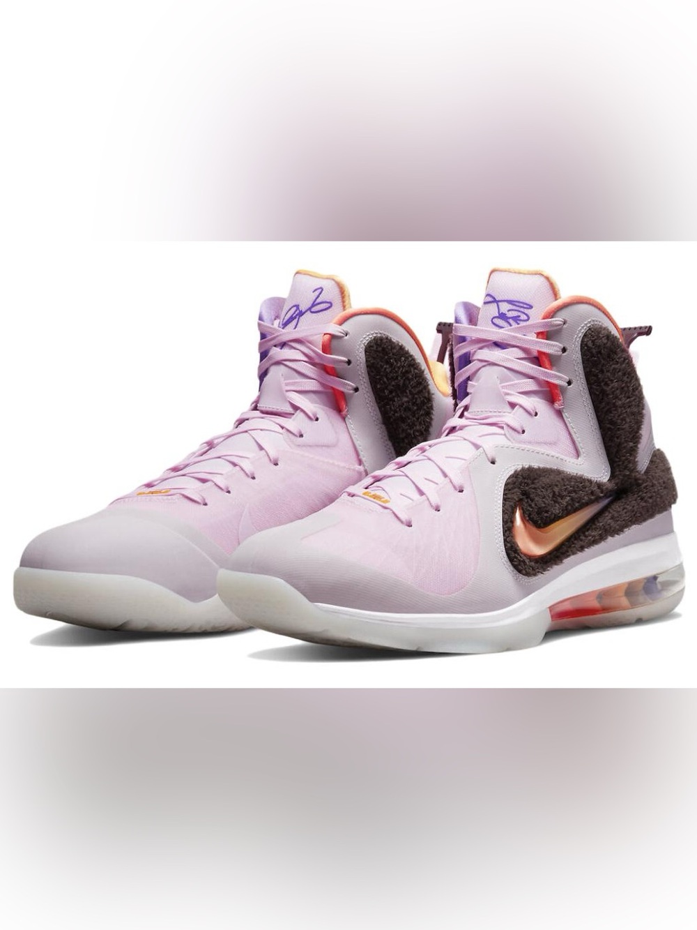 Nike Men Lebron IX 9 Regal Pink King of LA DJ3908-600 Brown Fuzz